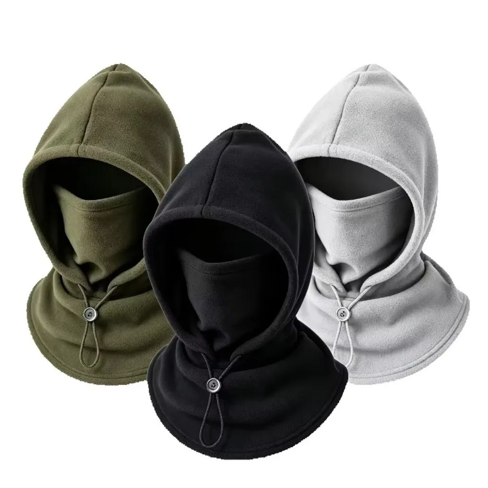 Fashion Polar Fleece Winter Balaclava Hat Thickened Windproof Ear Protection Cap Cold-proof Integrated Hat Scarf Outdoor Cycling