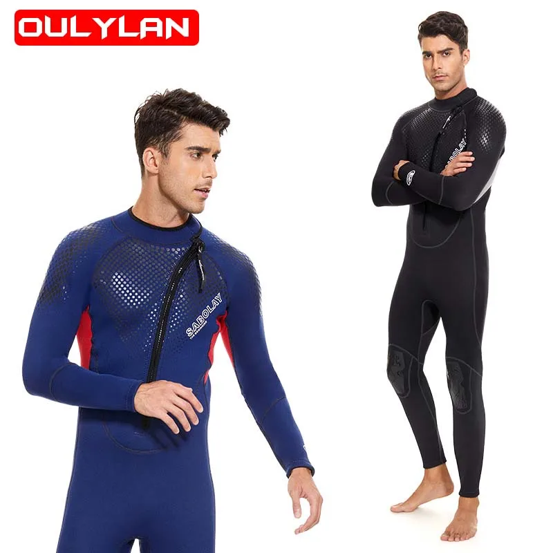 

Oulylan 3mm Neoprene Wetsuit for Men Snorkeling Diving Suit Long Sleeve Surfing Swimsuit Keep Warm Freediving Wet Suit