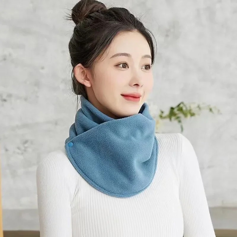 New Lamb Fleece for Women Scarves Winter Warm Fake Collar Scarf Plush Bib Snood Female Windproof Wrap Neck Protection Polar