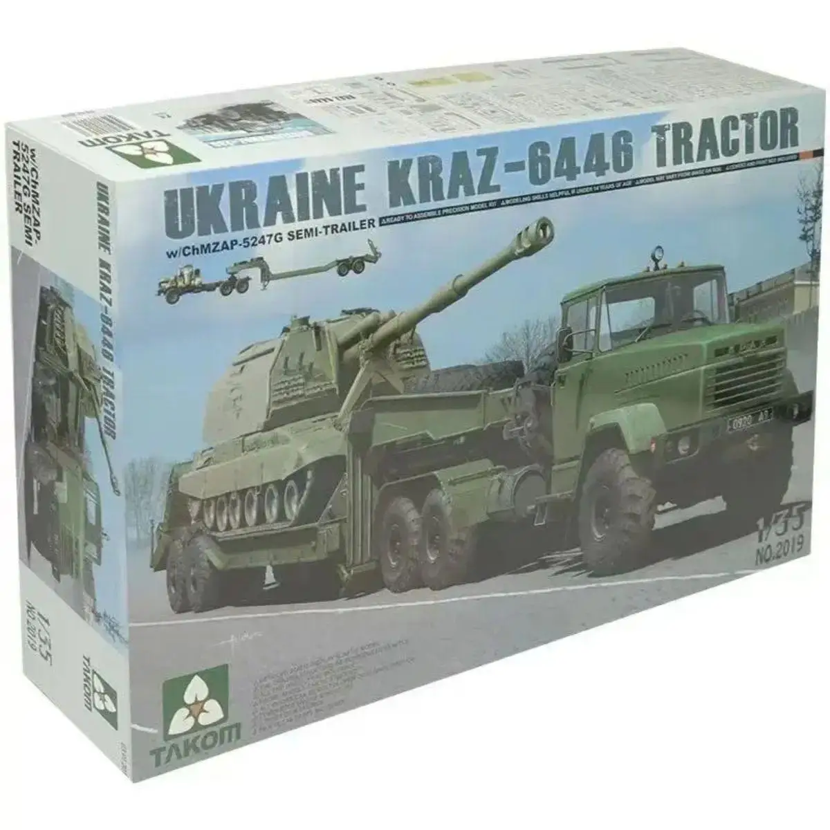modele-militaire-takom-2019-a-l'echelle-1-35-tracteur-kraz-6446-d'ukraine-avec-semi-remorque-chmzap-5247g-sans-reservoir