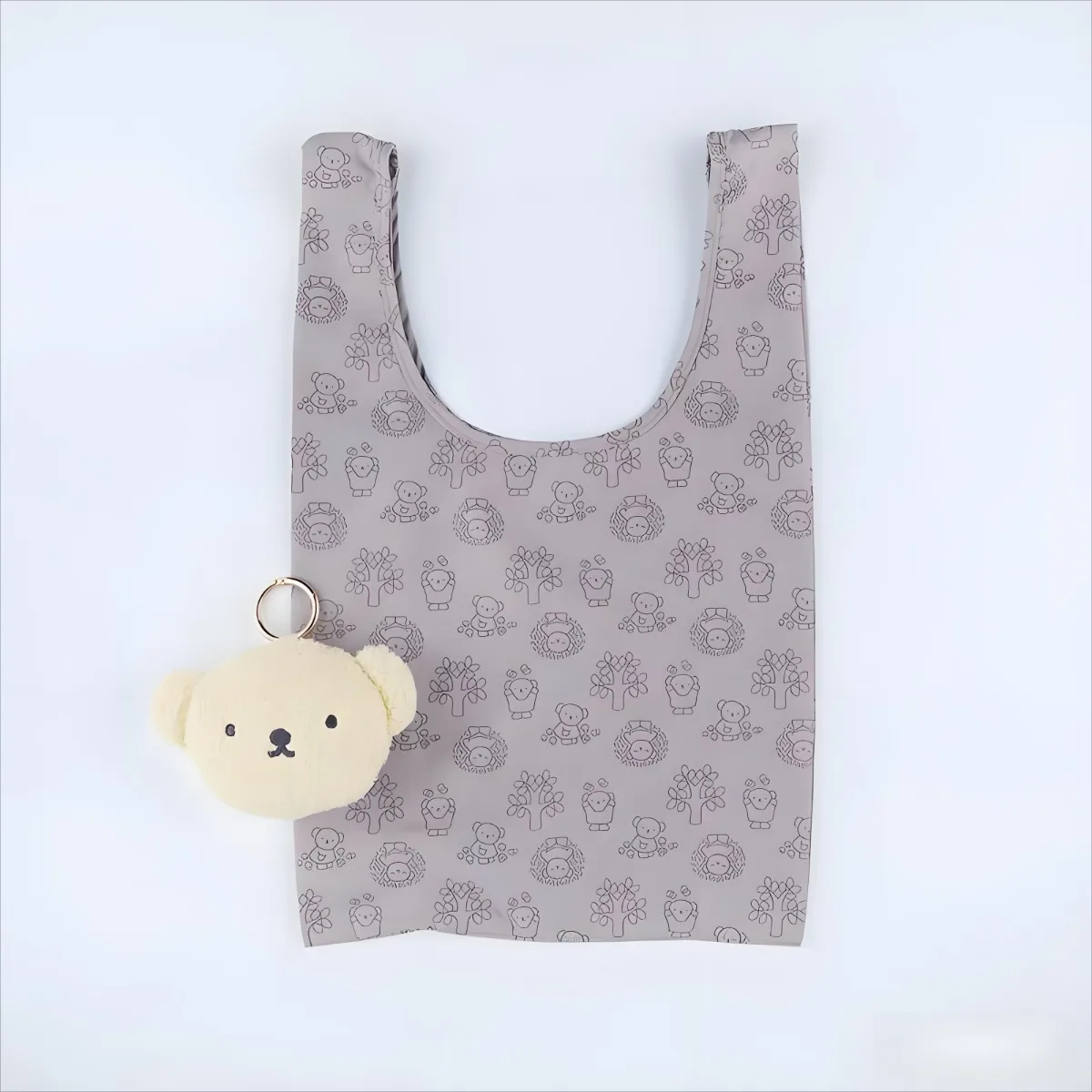 Kawaii ميفي أرنب حقيبة تسوق على الطراز الياباني تصميم لطيف الكرتون بوريس الدب حقيبة للحمل جديدة كاملة الطباعة حقيبة تخزين قابلة للطي