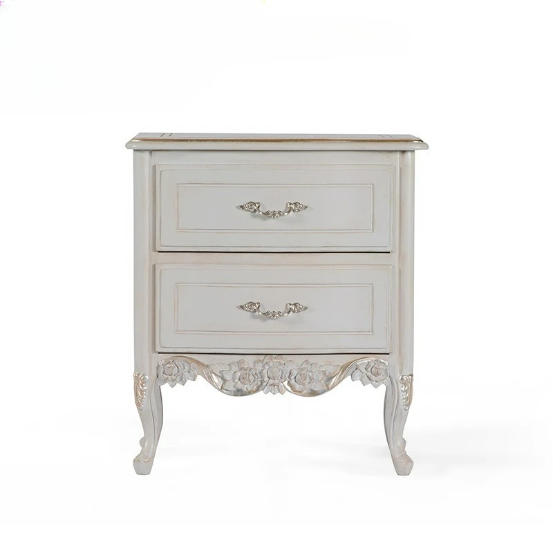 

Customizable French Solid Wood Bedside Table Neoclassical Bedroom Villa Premium Storage