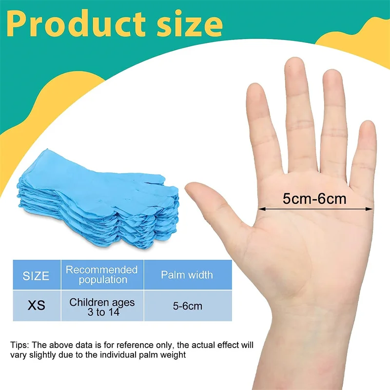 20/50 Pack Kids Disposable Nitrile Gloves Students Multipurpose Latex Free Gloves for Gardening Crafting Painting Cleaning