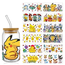 Japan Cartoon Pokemon Pikachu UV DTF Cup Wrap for 16oz Libbey Glass Sticker Can Tumbler Transfer for Cup Wraps Libbey