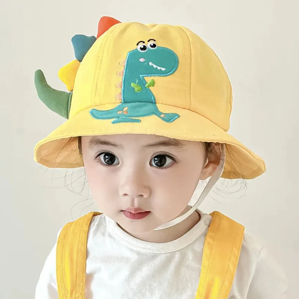 Cappello da dinosauro 3D del fumetto di estate Cappello da sole per bambini carino a tesa larga Dinosauro 3D Protezione UV Tappi per lavabo per bambini