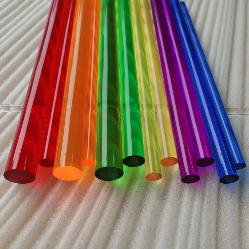 

Colorful Translucent Acrylic Rod PMMA Solid Cylinder Dia 3-50mm Plastic Round Bar Pexiglass
