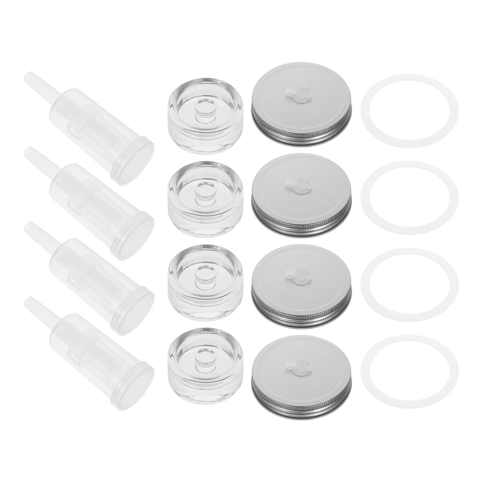1Set Glass Fermentation Weight Pickling Press Fermentation Jar Lid Airlock for 86Mm Jars Sauerkraut Kimchi Pickles Canning