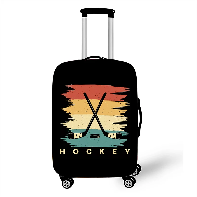 Hockey Player Print Luggage Cover I Like Hockey and Maybe 3 People Travel Suitcase Protective Cover Elastic Trolley Case Cover