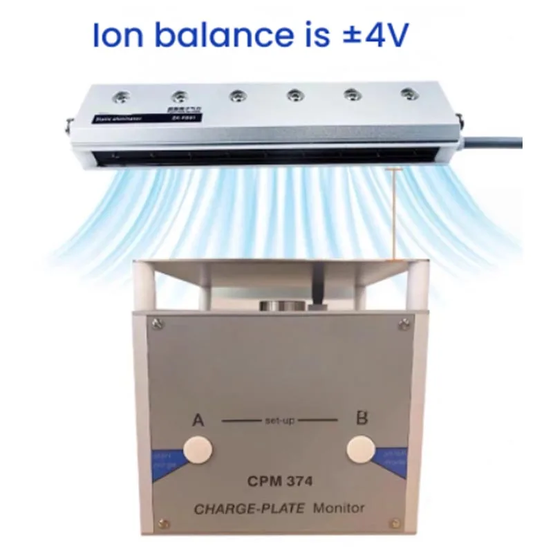 Kit de Eliminação de Estática Industrial com Barra de Ar Ionizada Horizontal AC, Ionizador Antiestático e Fonte de Alimentação para Remoção de Poeira e Estática