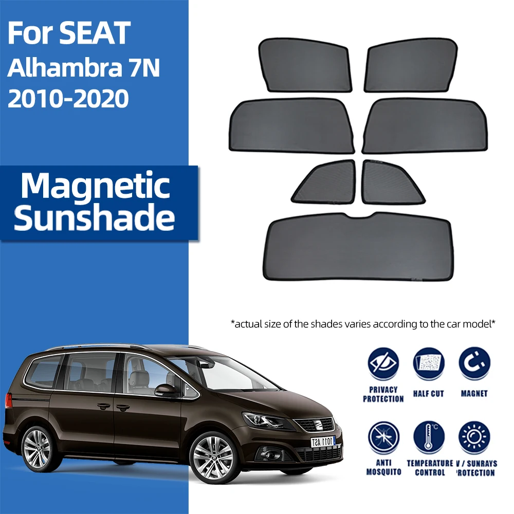 

For Seat Alhambra 7N 2010-2020 Magnetic Car Sunshade Shield Front Windshield Curtain Rear Side Baby Window Sun Shade Visor