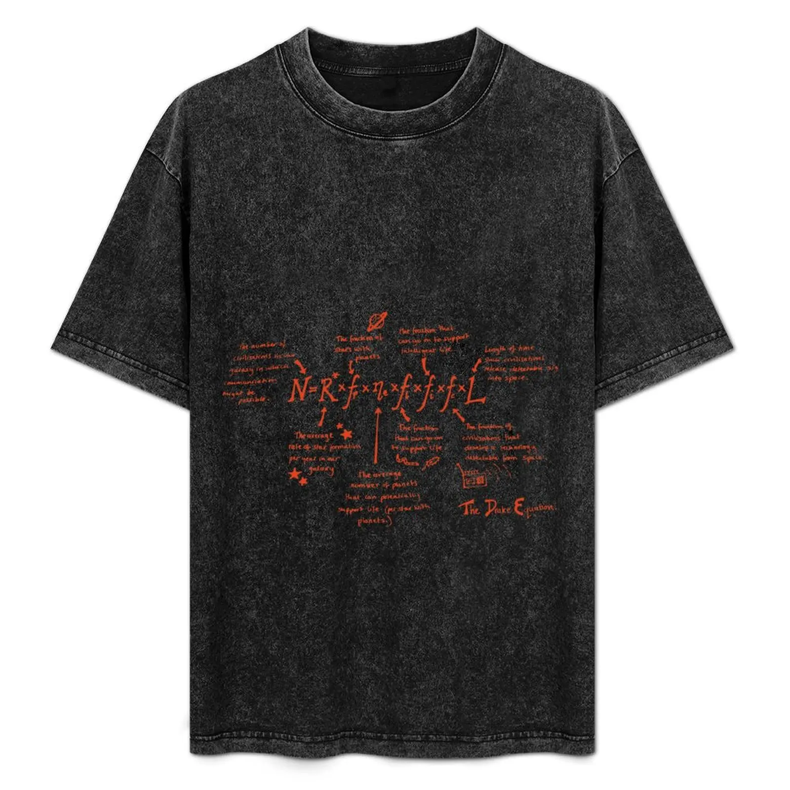 The Drake Equation Red T-Shirt basketball graphic tees plus size tops mens t shirts pack