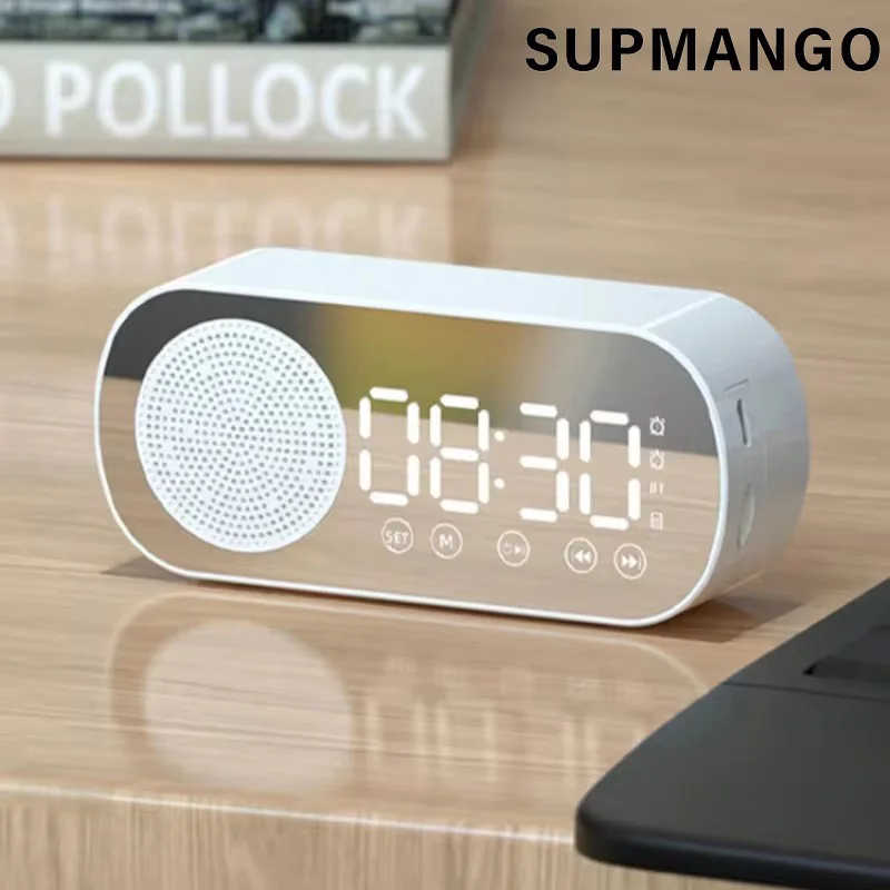 Wireless BT Speaker Multi-functional Loud Subwoofer Clock Mini Smart Alarm Clock Speaker