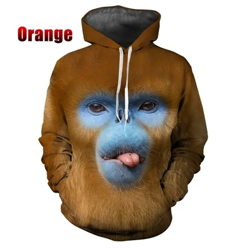 Funny Orangutan 3D Printing Men's Hoodies Funny Pattern Wholesale Male Sweatshirts Hooded Spring New Pullovers Csaual Tops