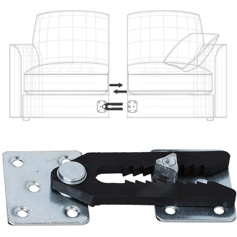 Connecteur de canapé sectionnel de style alligator, joint de canapé en métal, snap, 8 pièces