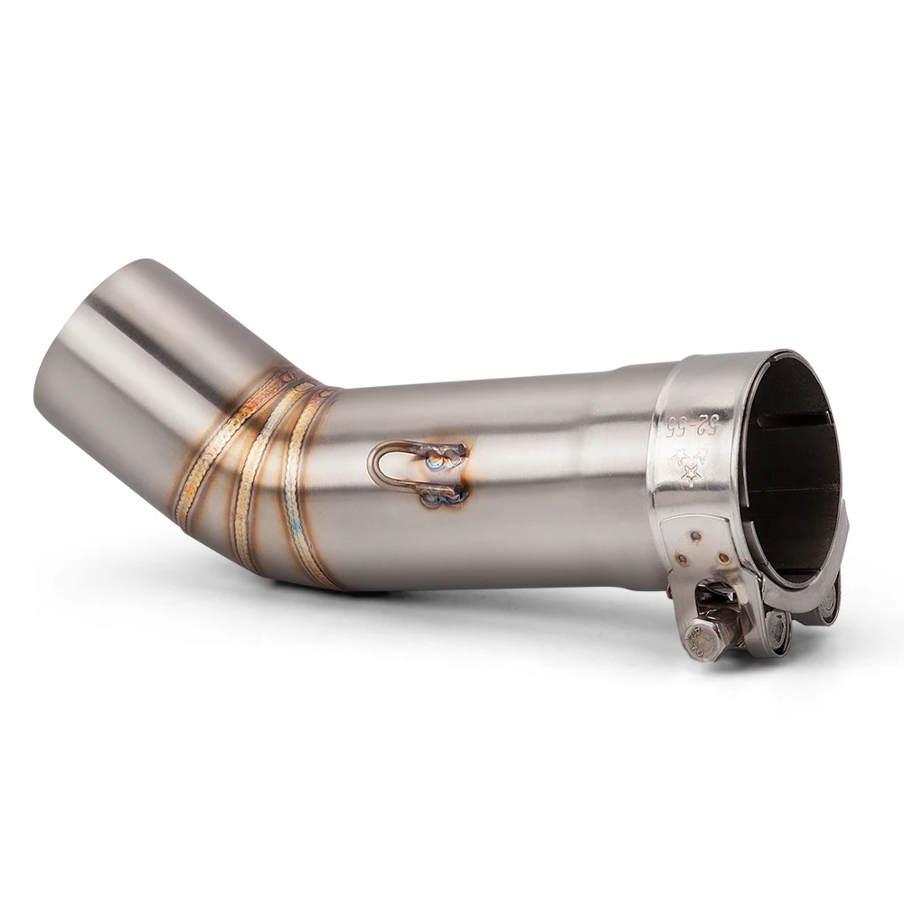 Stainless Steel Motorcycle Exhaust Modify 51MM Escape Adapter Middle Link Pipe Racing Kit for Yamaha FZ8 FZ8N FZ8S