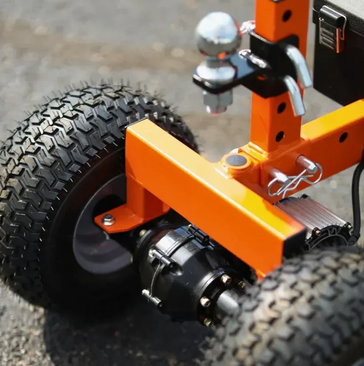 مقطورة كهربائية تجارية دوللي 2 بوصة وصلة كروية جبل 3600 رطل أقصى وزن المقطورة 600 رطل أقصى وزن اللسان تيار مستمر 24 فولت 800 وات 7 أمبير