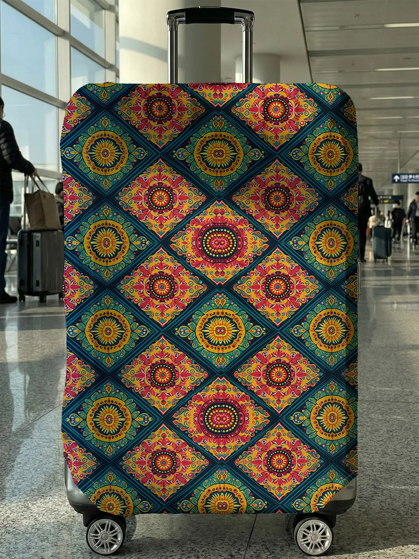 

Mandala patterned luggage protection cover, suitable for 18-32 inch luggage covers, luggage handle gloves, travel accessories