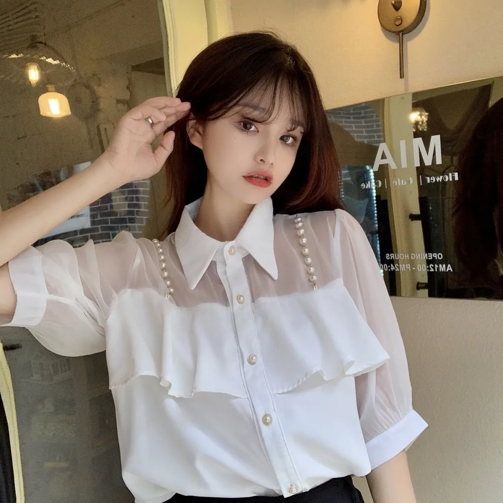 Camisas de manga curta das mulheres oversized camisa xadrez algodão macio solto ajuste abotoado streetwear coreano preppy jovem feminino fresco