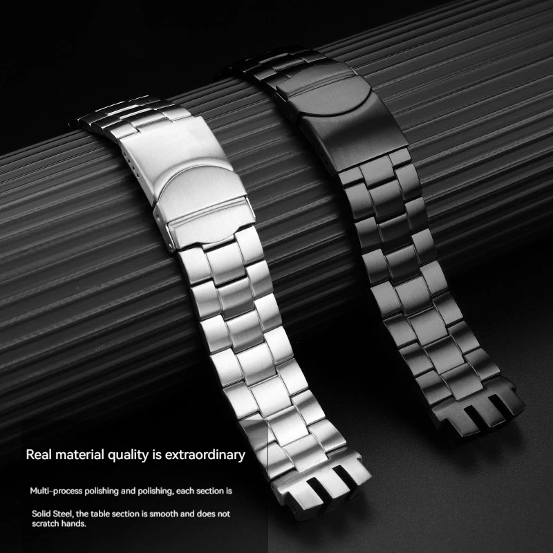 For Swatch solid core metal bracelet concave convex watch chain YTS401 402 409 713YTB400 Series Men's steel watchband 20MM