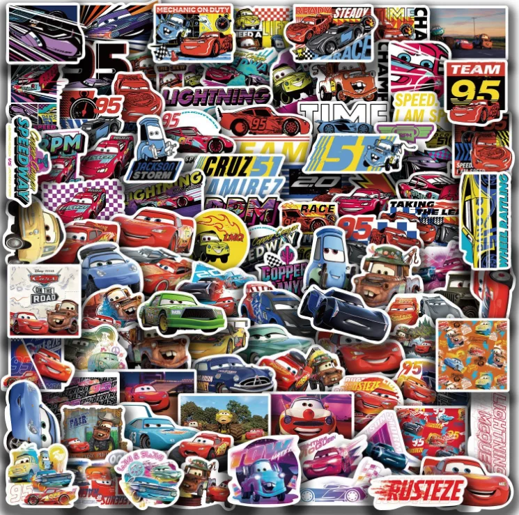 50 قطعة/100 قطعة الكرتون سيارة ليلة سباق الكتابة على الجدران ملصقات الزخرفية الغيتار الأمتعة DIY بها بنفسك ملصقات مقاومة للماء لعبة ملصقات