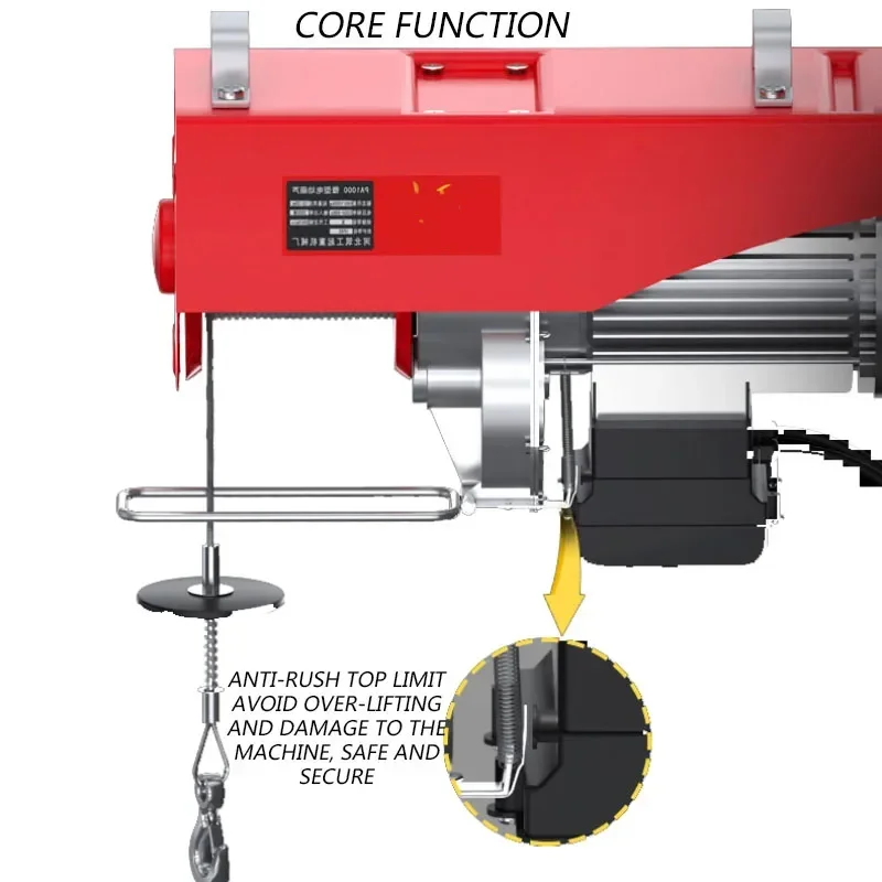 PA300 Household Miniature Electric Hoist Crane 220V/650W Portable Remote Control Jack With Wire Flat Winch Jack