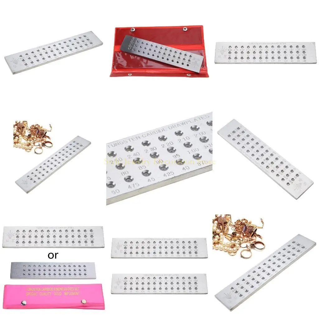 

D46E Portable Wire Drawing Plate Durable Round Draw Plate Steel Jewelry DIY