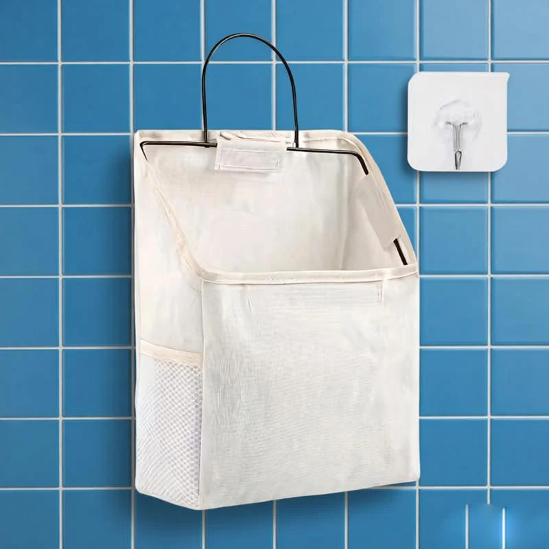 

1Pc Wall-Mounted Student Fabric Storage Bag Dormitory Wall Hanging Storage Pouches Cotton Material Cartoon Style Multi-Purpose
