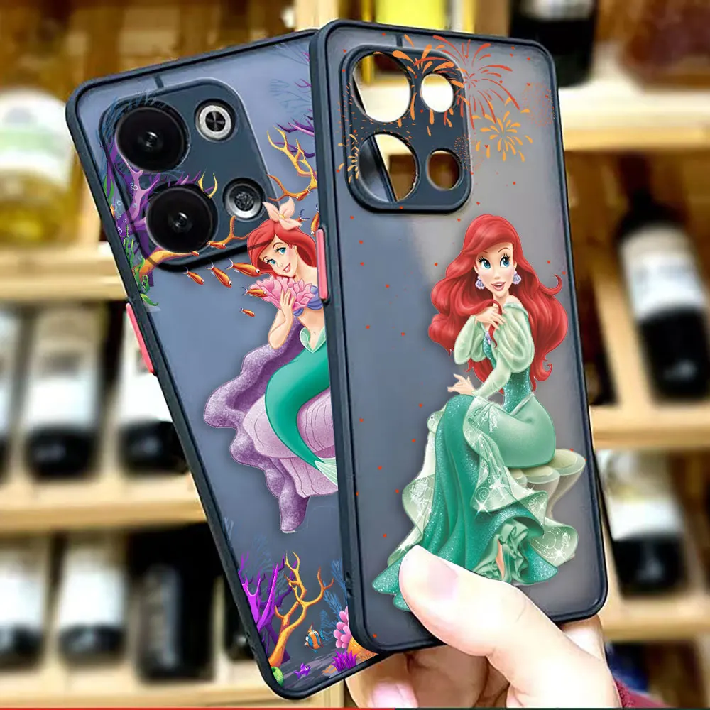 Matte Phone Case for OPPO RENO 8 8T 7Z 7 6Z 6 5 4 3 PRO PLUS 4G 5G Hard Case Funda Coque Capa Shell Cover Anime Mermaid Princess