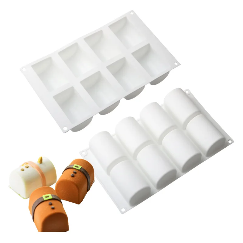 Half Cylinder Silicone Candle Baking Molds DIY Column-Half Scented Soap Candle Mould French Mousse Cake Bake Decor Mold Supplies