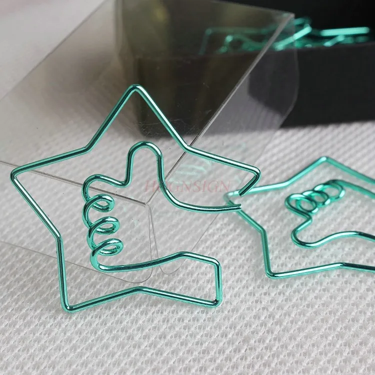 8PCS Star shaped paperclip wholesale, spot, hand-held account, office pin, irregular shaped paperclip, bookmark, cute