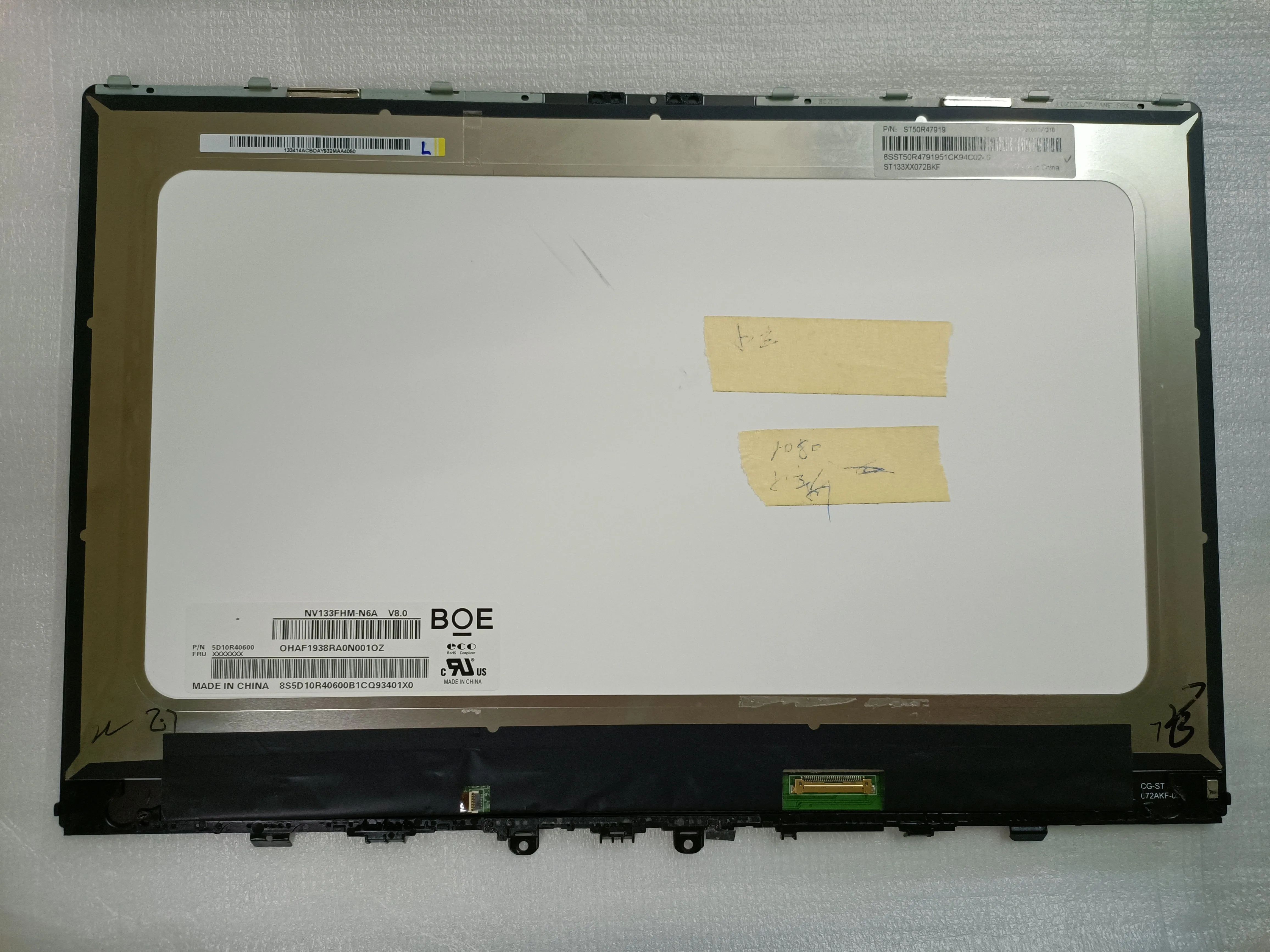 Used Original 5D10R40599 5D10R40600 5D10R41709 5D10R40601 for Lenovo ThinkBook 13s-IML Laptop LCD Screen Non Touch Screen