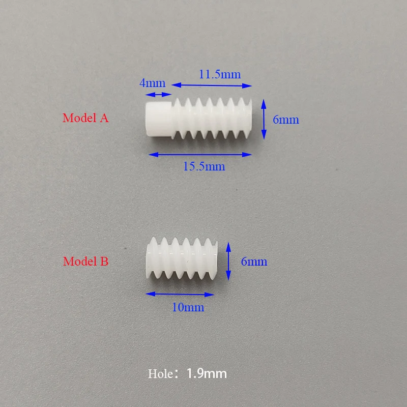 

Plastic Worm Gear 15mm 10mm Helical Gear Outer Diameter 6mm Hole 1.9mm Hobby Toy Model Accessories