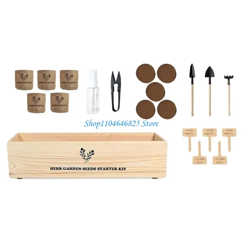 

Potted Plant Tree Planting Kits Includes Pot And Guide Nutritional Soil Discs and Growing Potted Plant Tools Gardening Gift