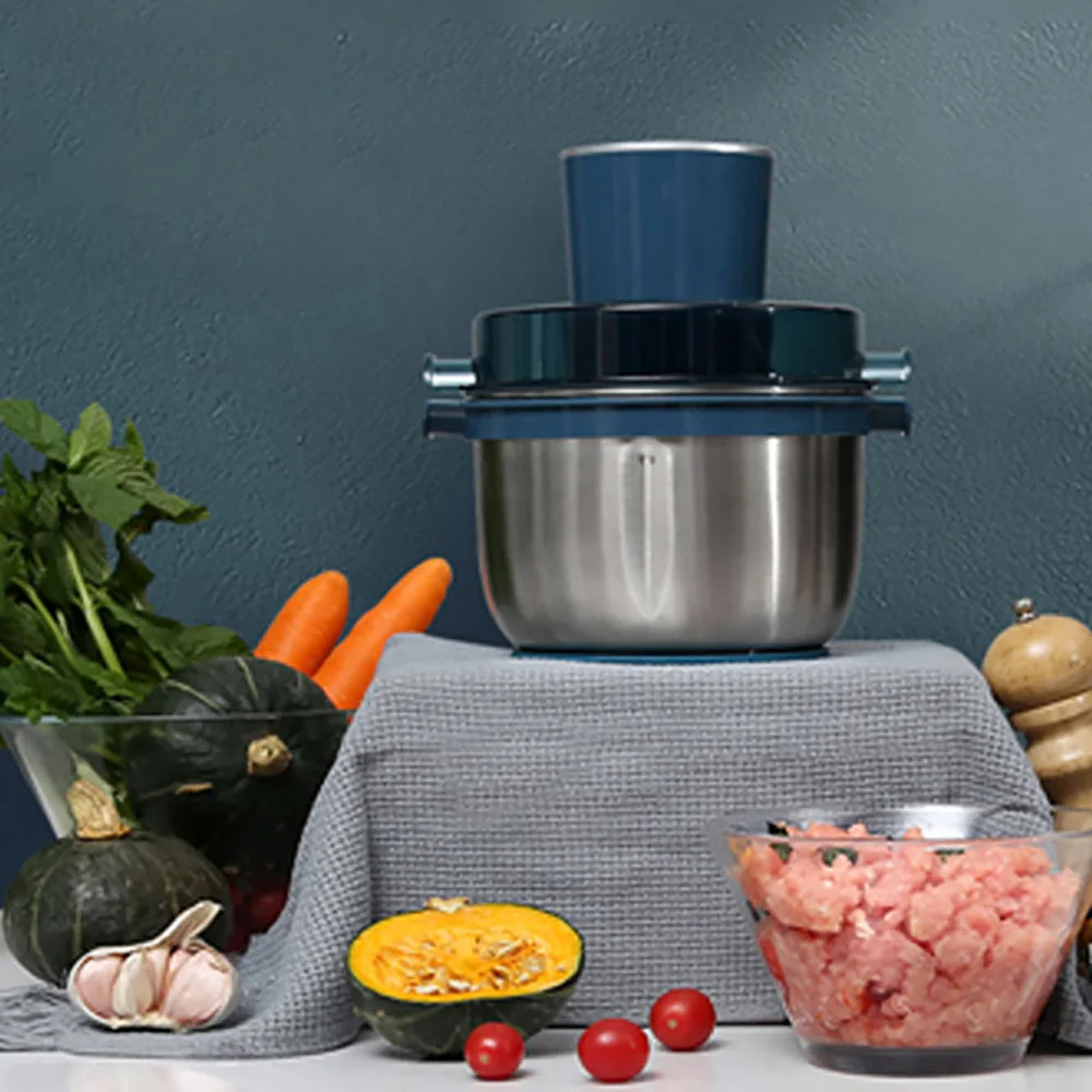 Electric Meat Grinder with 4-Wing Stainless Steel Blades 2 Speeds Food Grinder for Baby Food, Meat, Onion, Vegetables