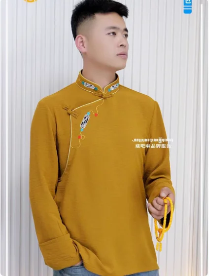 

Chinese Men's Jacquard Shirt Retro Style Tibetan Clothing