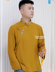 Chinese Men's Jacquard Shirt Retro Style Tibetan Clothing