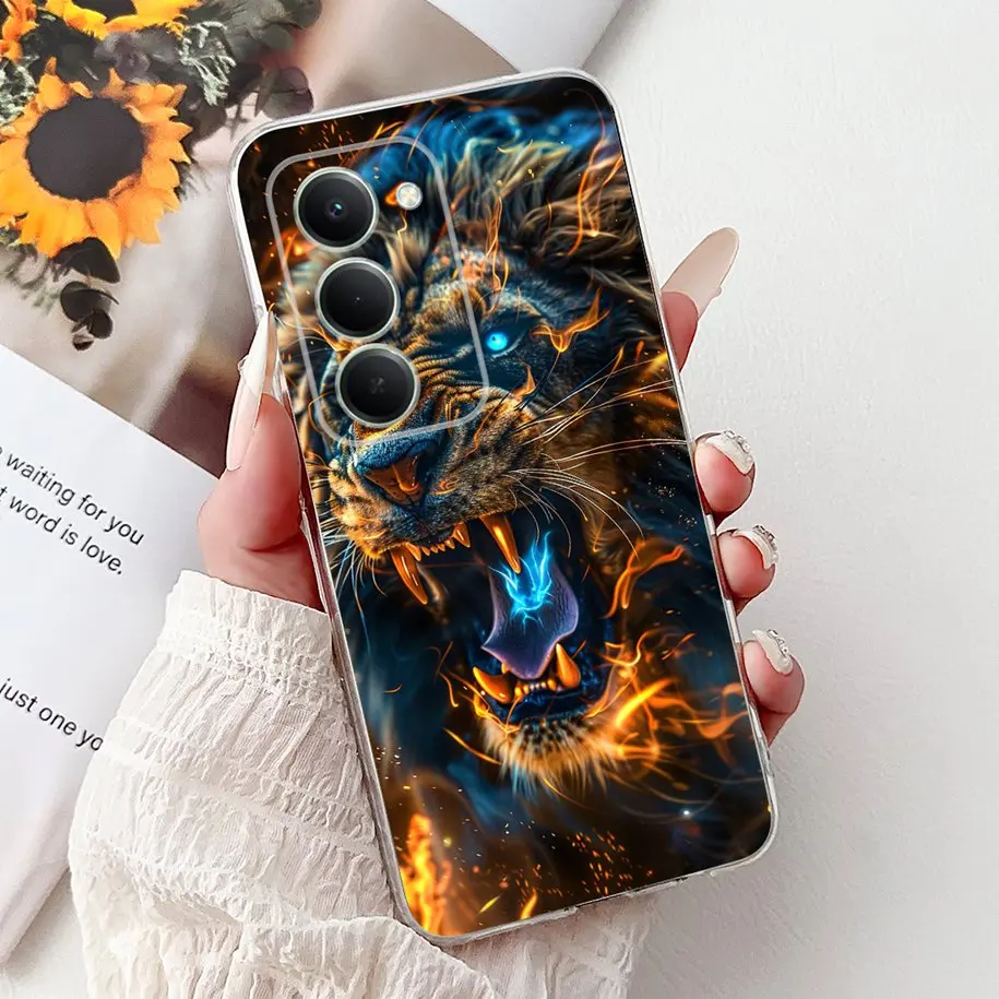 حافظة لهاتف Xiaomi Redmi 15 4G 2025 حافظة فاخرة على شكل عنكبوت النمر التنين كرتونية من السيليكون الناعم Fundas لهاتف Xiaomi Redmi 15 غطاء Redmi15