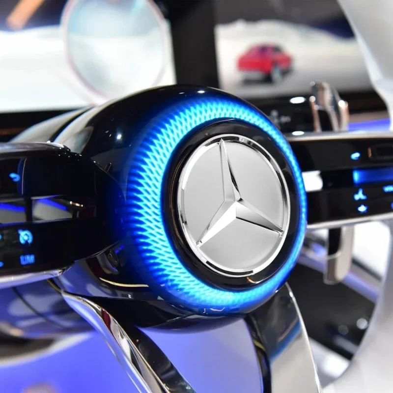 ABS 3D estrella Logo insignia hueca pegatina volante de coche emblema central para Mercedes Benz AMG GLK W202 W204 W210 W211 W212 W220