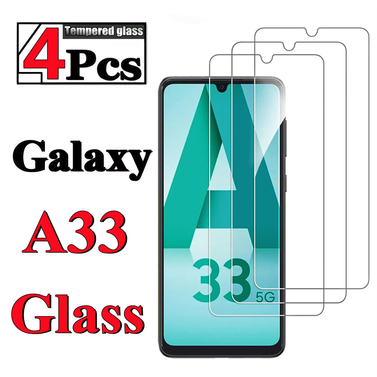 1/4 piece for Samsung Galaxy A33-5G tempered glass high-definition anti drop function intelligent screen protector glass film