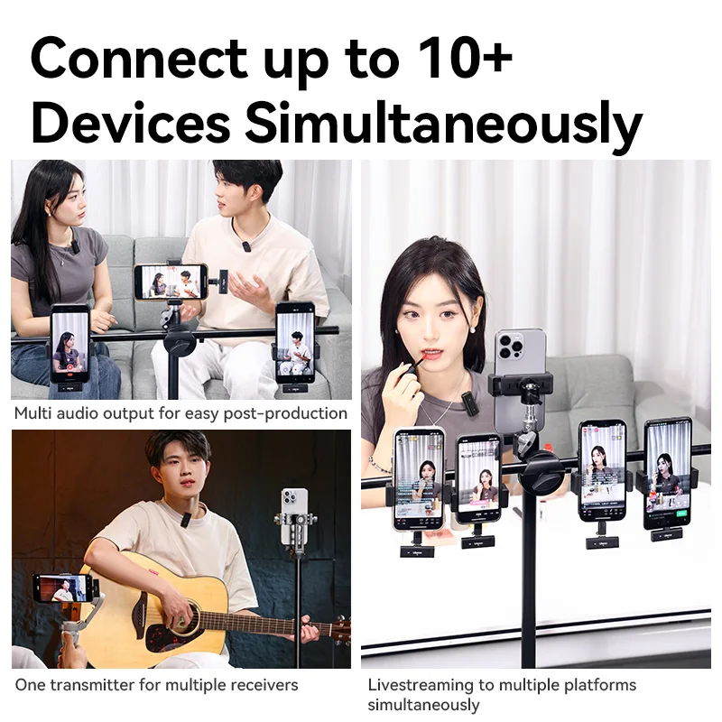 Ulanzi HM2301 Dual Channel Wireless Microphone 48kHz High-quality Sound for Livestreaming Vlog Smartphone Photograph Accessories