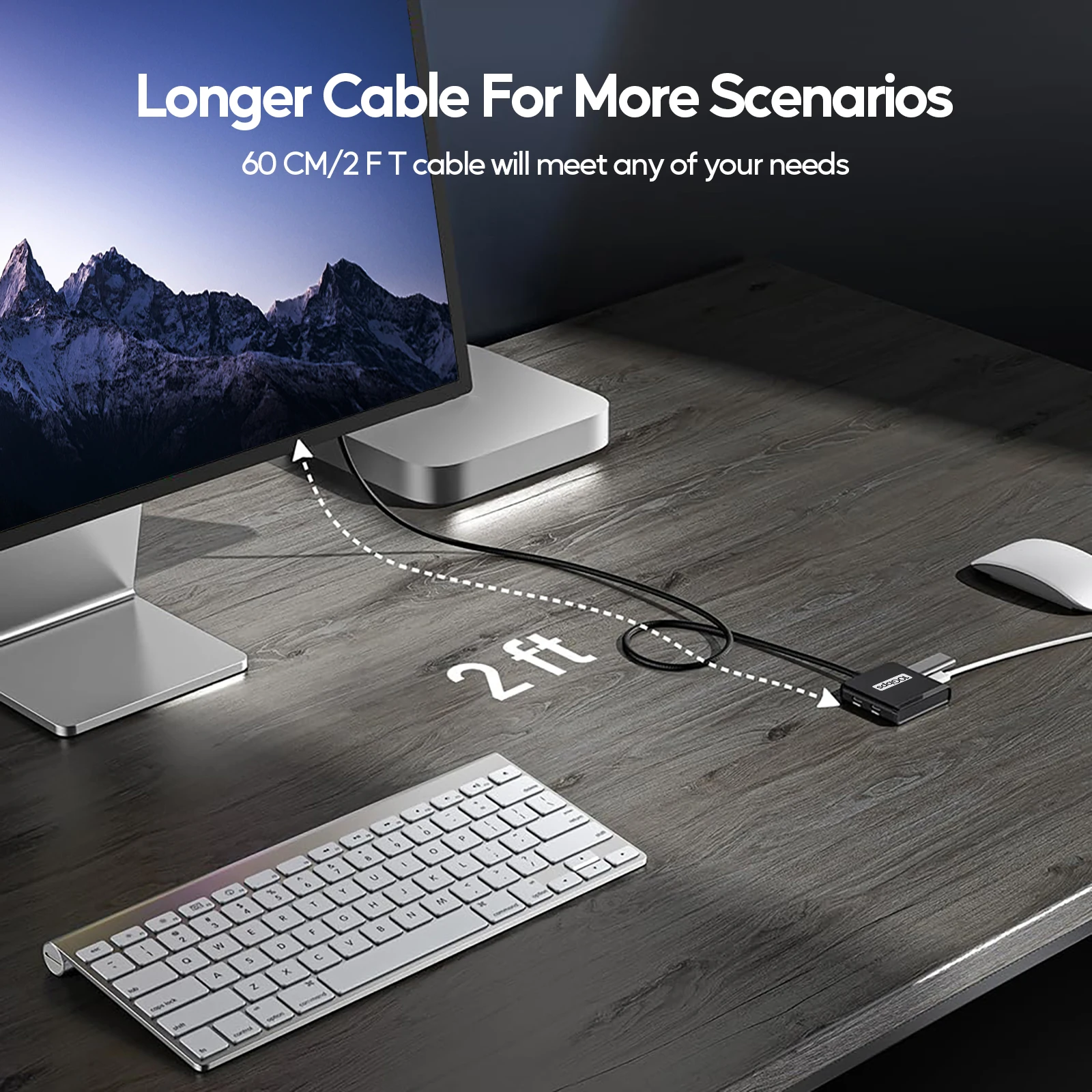 PULWTOP 4-Port USB C Hub, 10 Gbit/s Datenübertragung, Multiport-Adapter für MacBook Pro, Chromebook, iMac, XPS, Typ-C-Laptops.