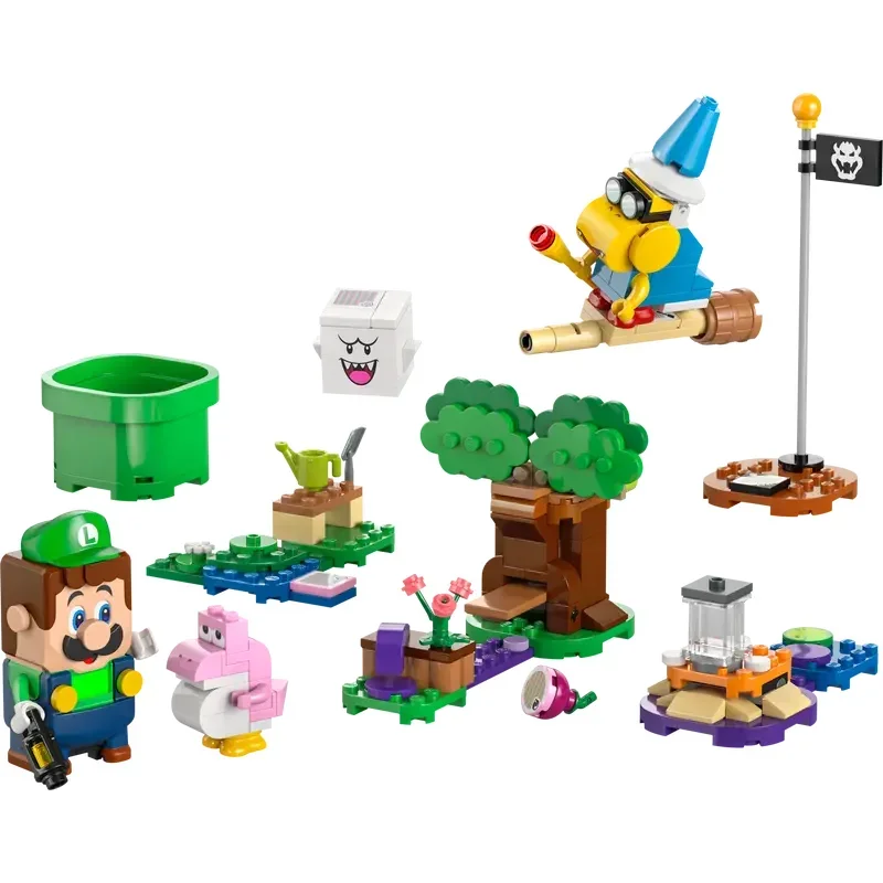 

Compatible MOC Sets Super Bros. Game Series Luigi Adventures Marios Scanner Code Building Blocks Children's Toys Assembling Gift