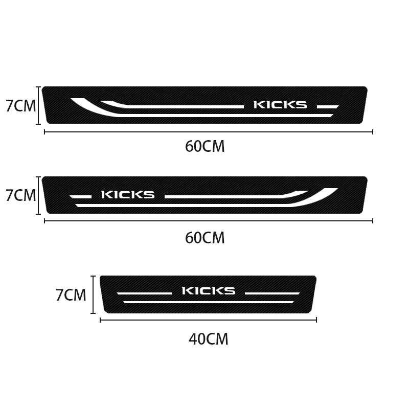 4pcs New Car Door Sill For Nissan KICKS Protector Stickers Pedal Protect Fiber Decor Decal Tuning Accessoriesd