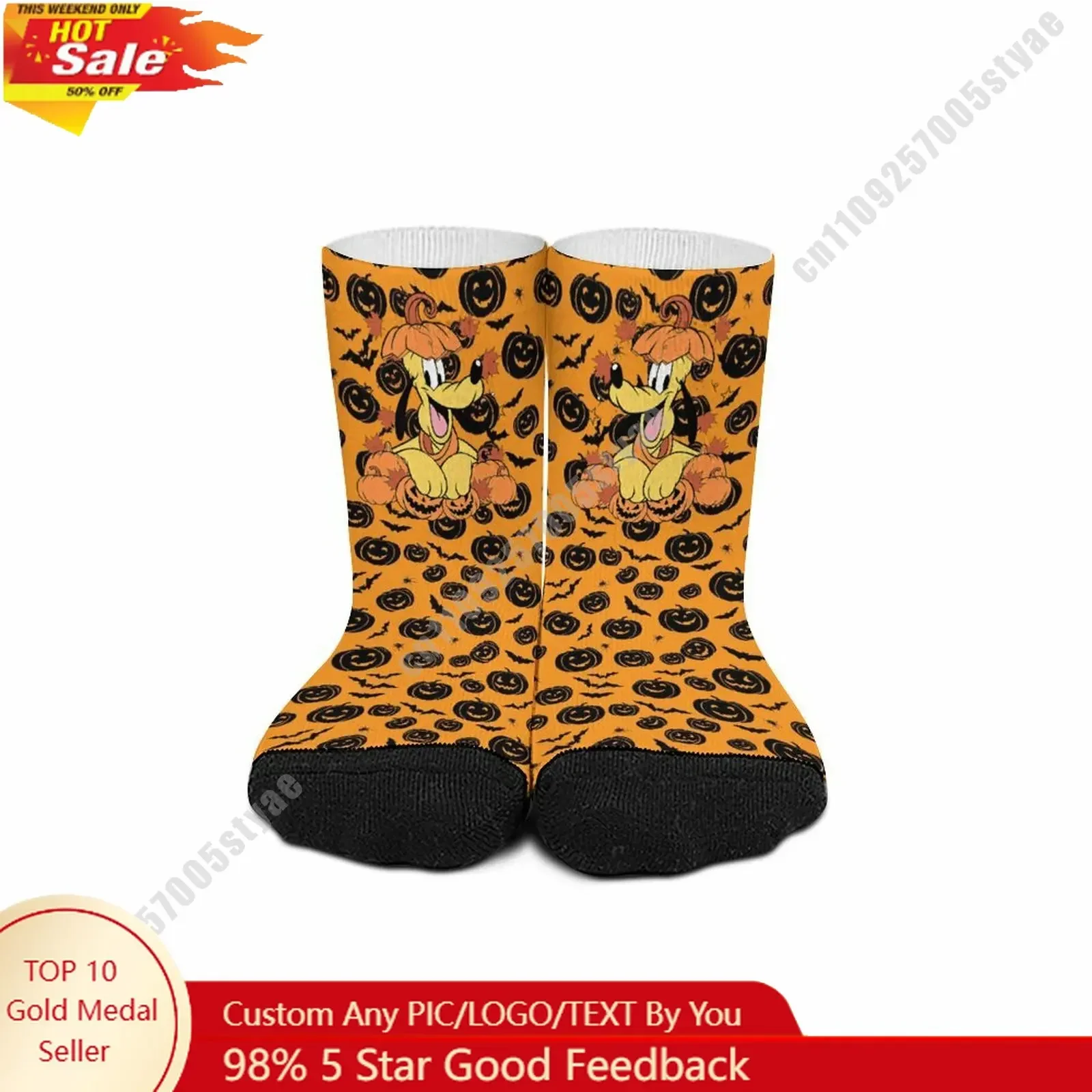 

Pluto Mid Calf Socks Disney Cartoon Custom Design Printed Logo Photos Text DIY Sweat Wicking Socks Sports Socks Birthday Gift