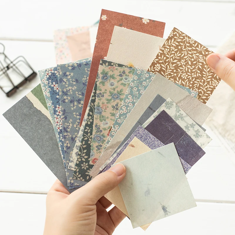 60 Sheets Per Pack Handmade Paper Scrapbook With Floral Patterns For Background Cutting Labels Journal Decoration Diy Handmade