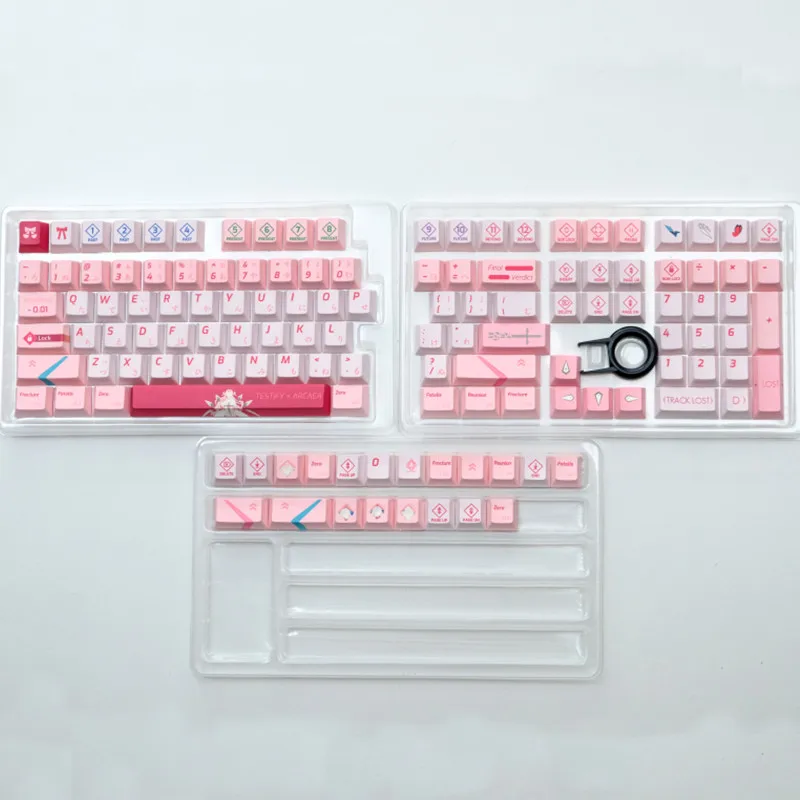 129 Key PBT Material ARCAEA Pink Five-Sided Sublimation Cherry Profile Keycap Set For MX Switch Gaming Mechanical Keyboard