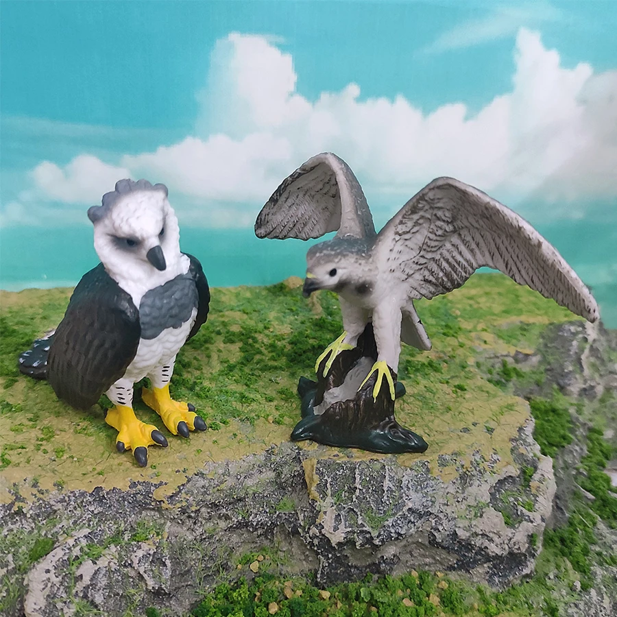 Realistic Wildlife Animal Birds of Prey Vulture Golden Eagle Bald Eagle Secretary Bird Models Figures Educational Collection Toy