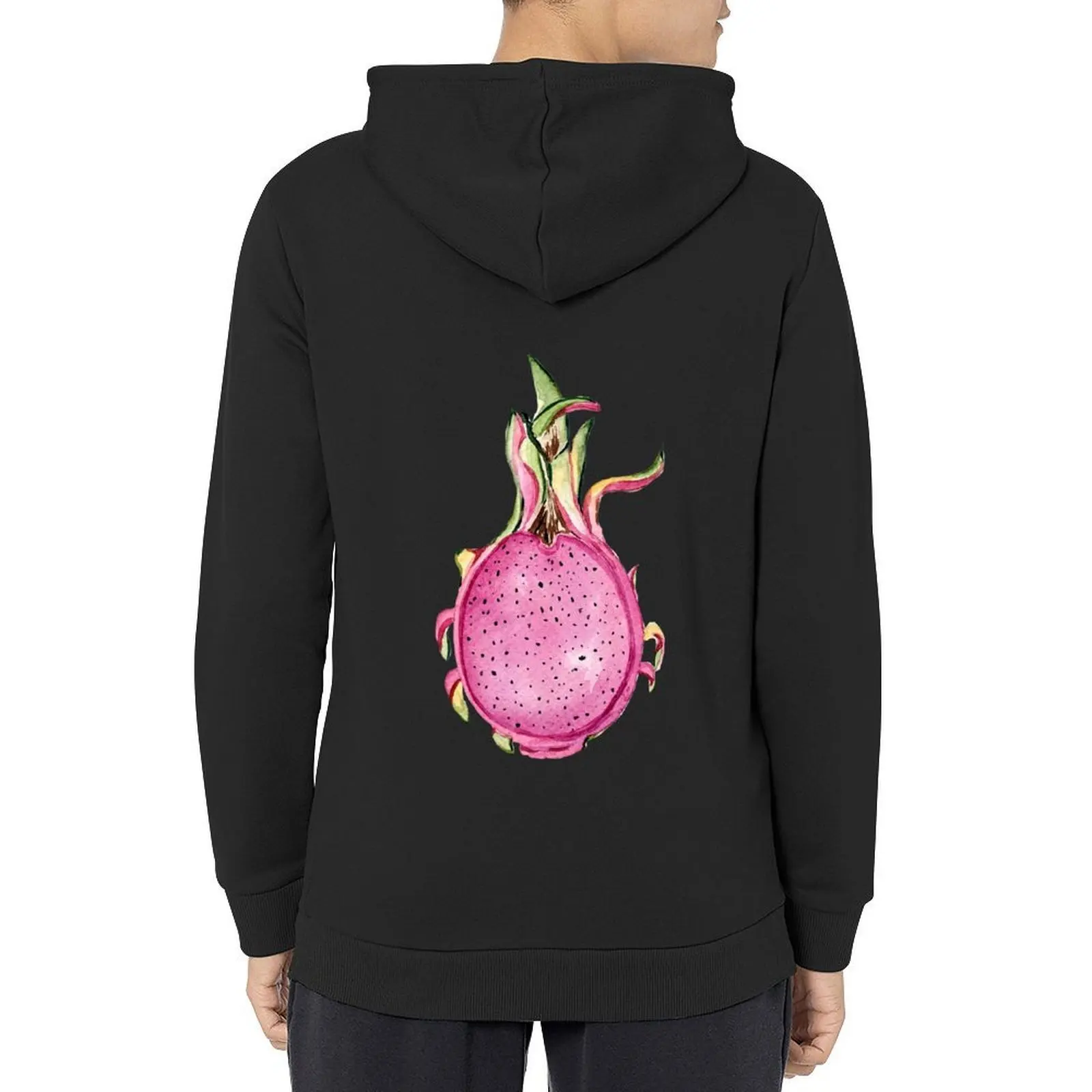 

Dragon fruit in watercolor. Pink dragon fruit Hoodie men's sweat-shirt set mens clothing men's coat hoodie oversize