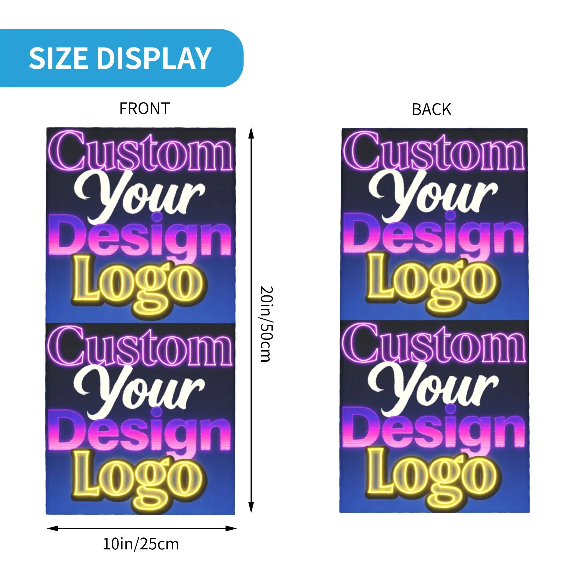 Custom Custom Your Design Logo Bandana Neck Warmer Women Men Winter Ski Tube Scarf Gaiter  Photo Name Face Cover