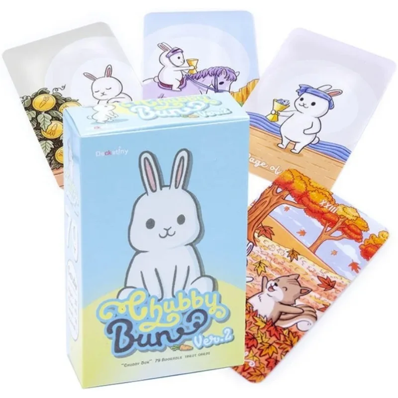 Chubby Bun Tarot Rabbit Cards A 79 Deck Oracle English Visions Divination Edition Borad Playing Games